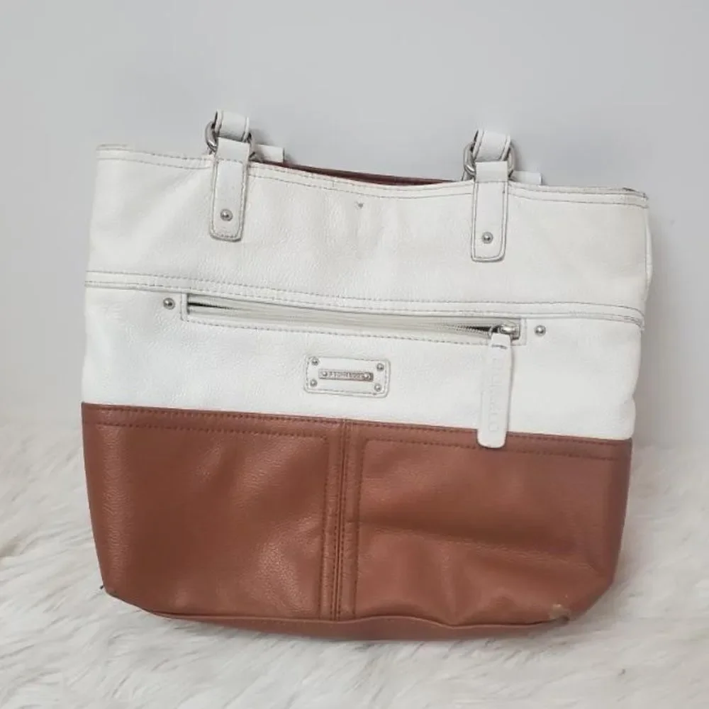 STONE & CO. White & Brown Purse